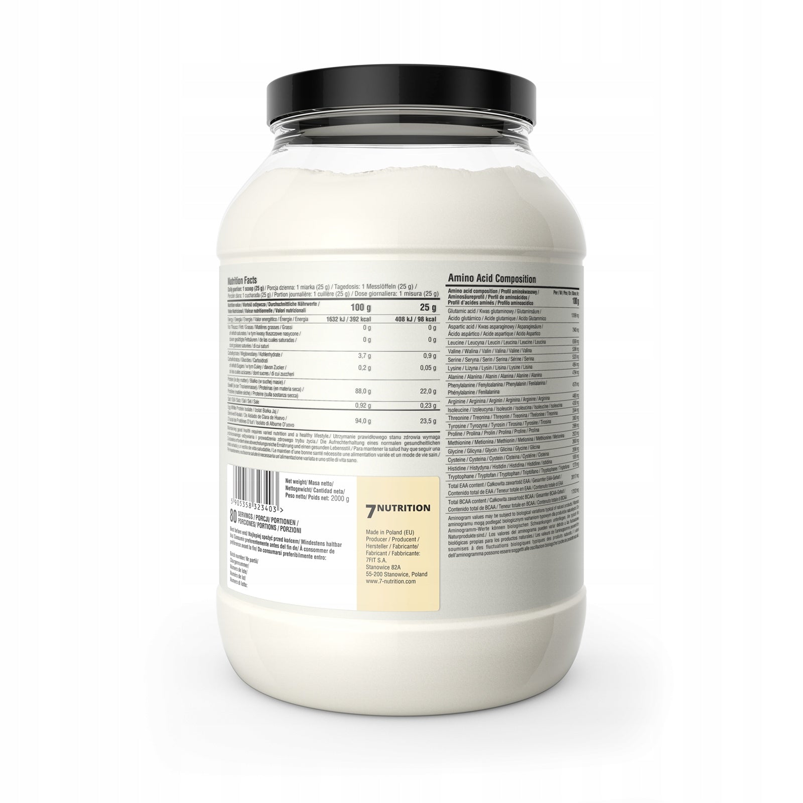 7NUTRITION EGG PROTEIN ISOLATE 2000G LACTOSE-FREE PURE EGG WHITE ISOLATE Packaging status original