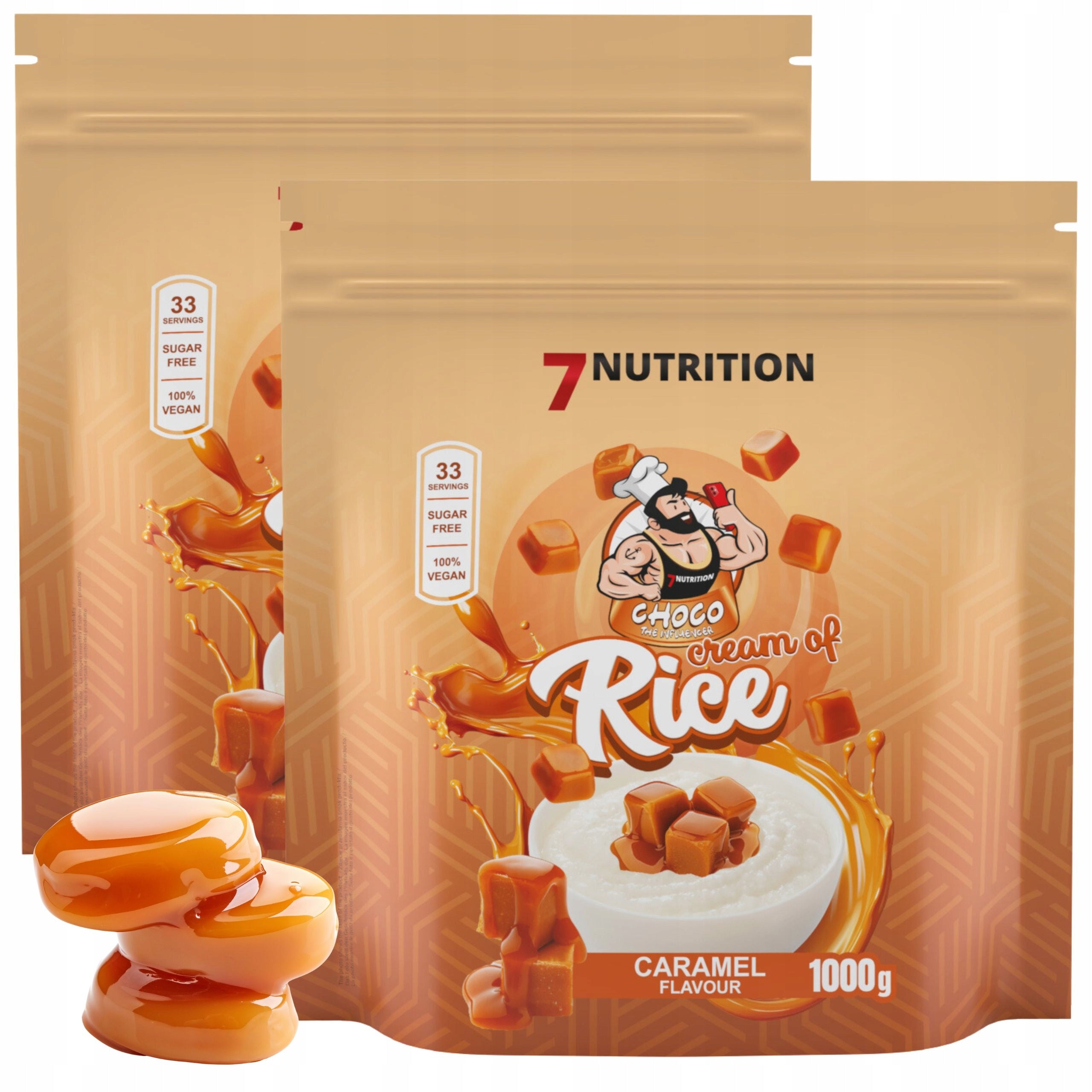 7NUTRITION Glue without sugar Healthy Snack Instead of Meal Caramel 2x 1kg