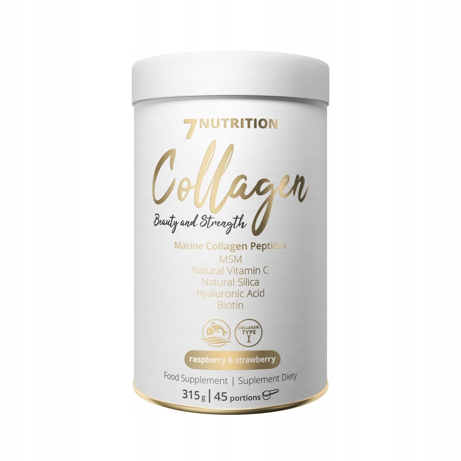 7Nutrition Marine Collagen 315 g raspberry & strawberry flavoured powder