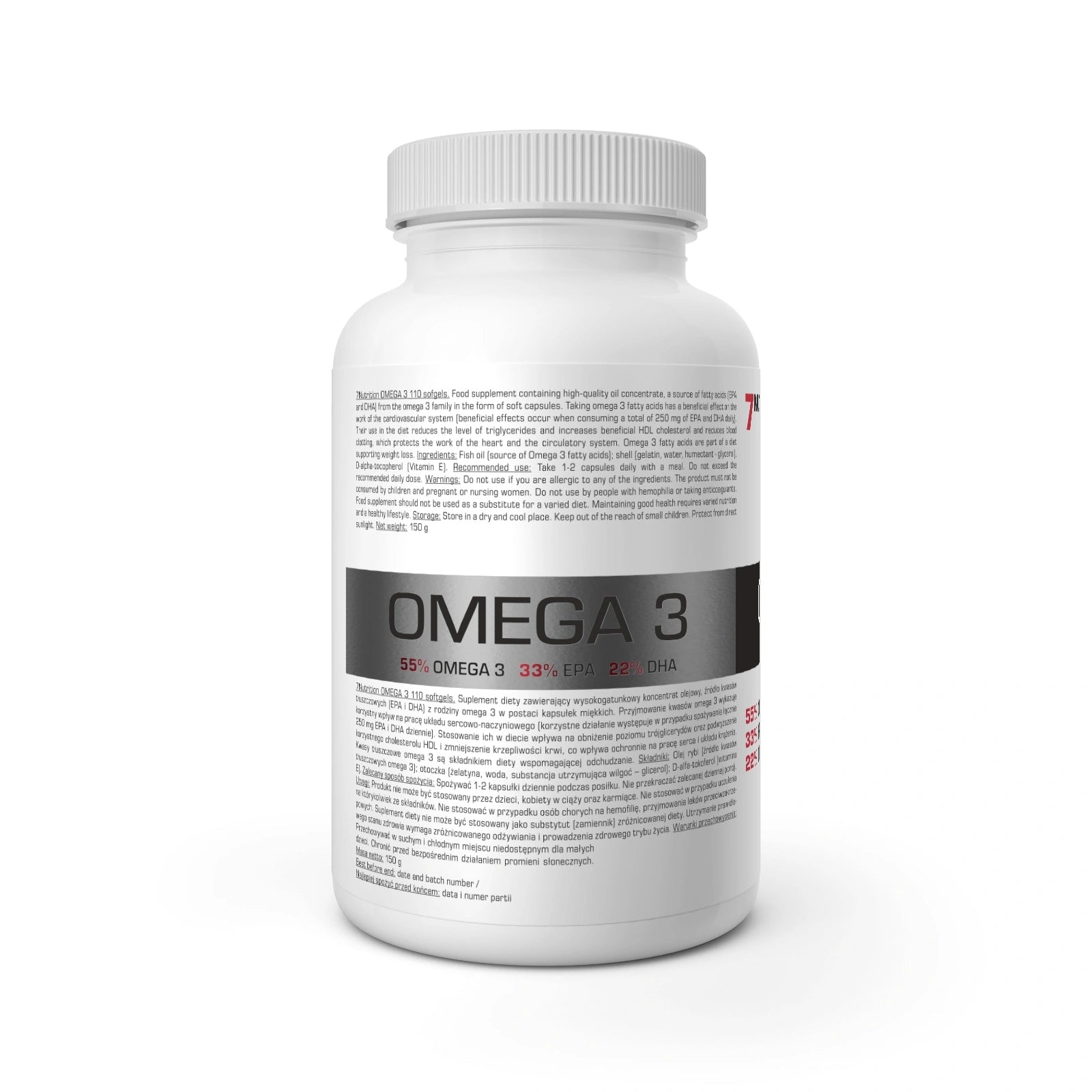 7Nutrition Omega 3 1000 mg 110 capsules FISH OIL ACIDS EPA DHA FISH HEART Medical device no