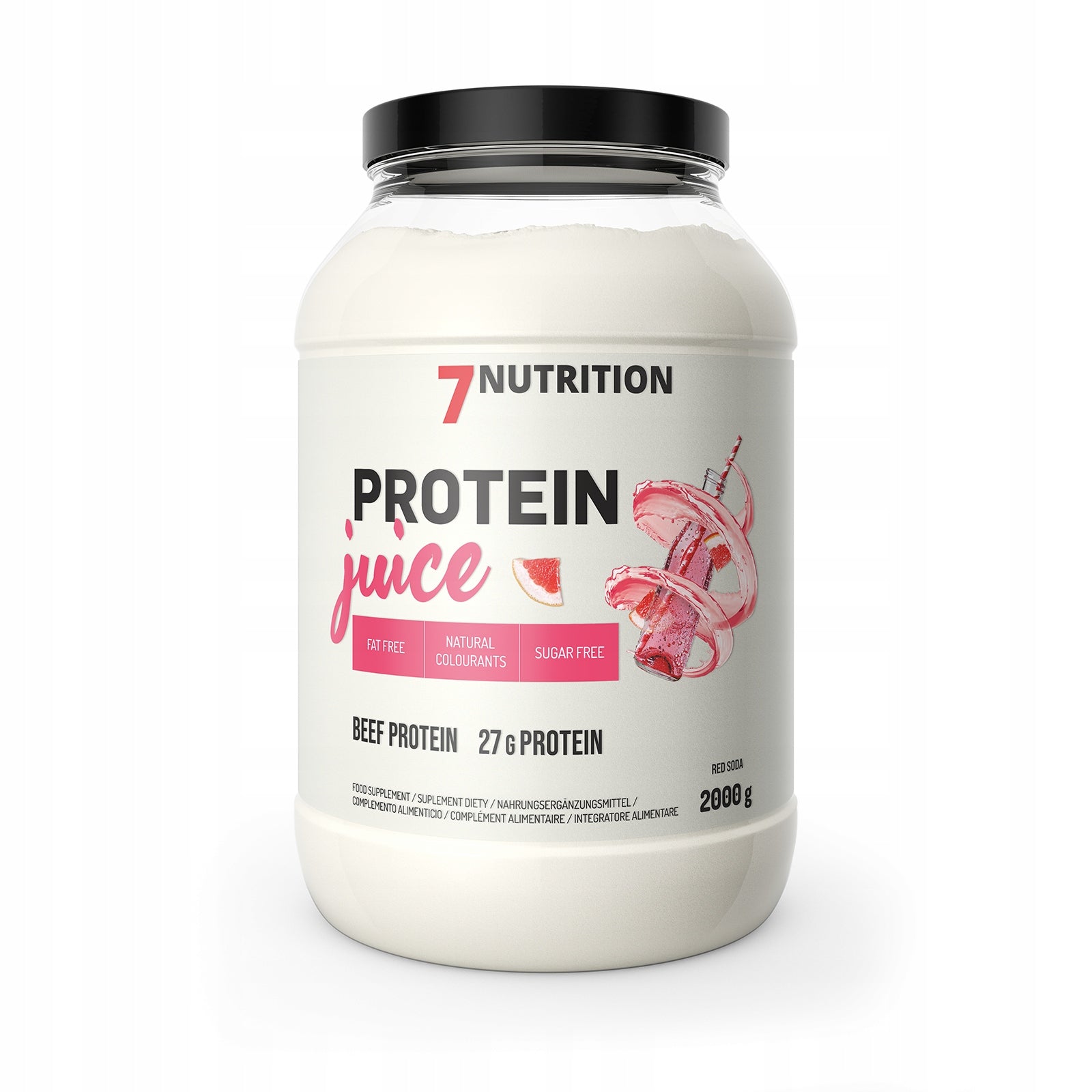 7Nutrition Protein Juice 2000g BEEF PROTEIN HYDROLYZATE|Red soda Packaging status original