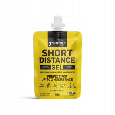 7Nutrition Short Distance Gel 75g -Lemon energy gel for runners