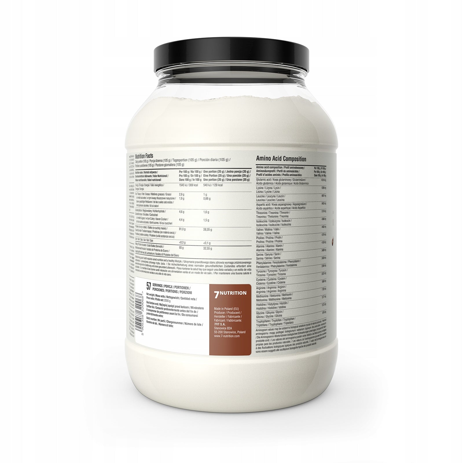 7Nutrition Whey Isolate WPI 90 2000 g Pure Protein Isolate for Mass Reduction Expiration date not specified