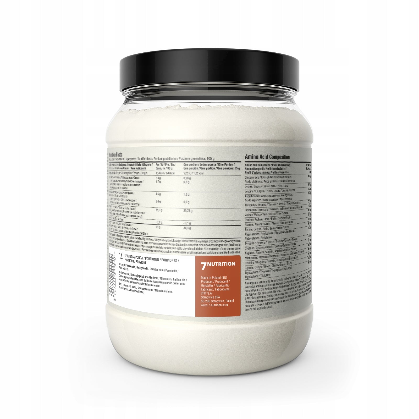 7Nutrition Whey Isolate WPI 90 Biscuit 500 g Jar Isolate for Mass Reduction Expiration date not specified