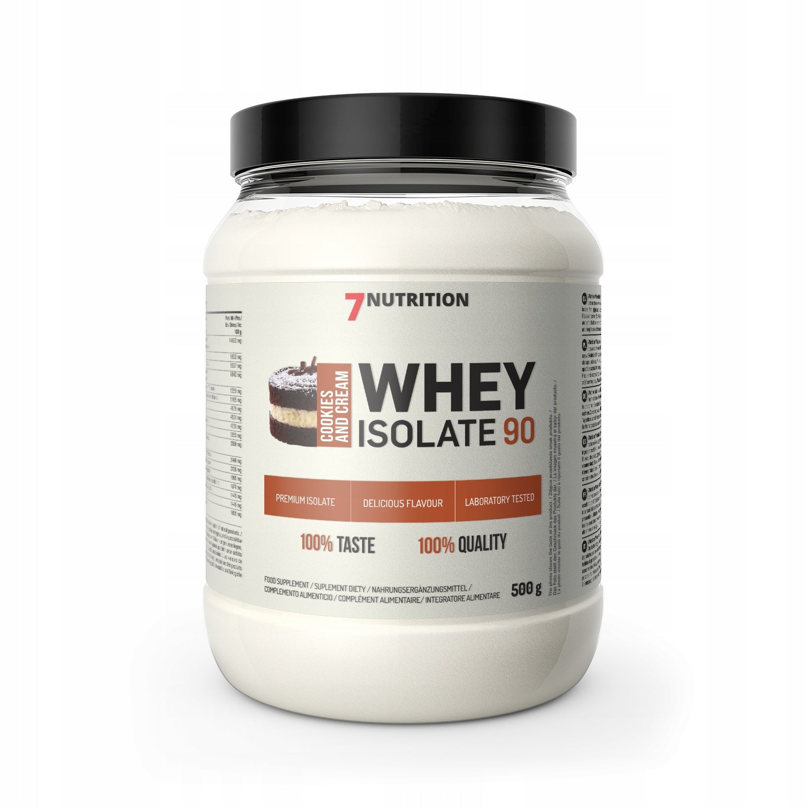 7Nutrition Whey Isolate WPI 90 Biscuit 500 g Jar Isolate for Mass Reduction Packaging status original