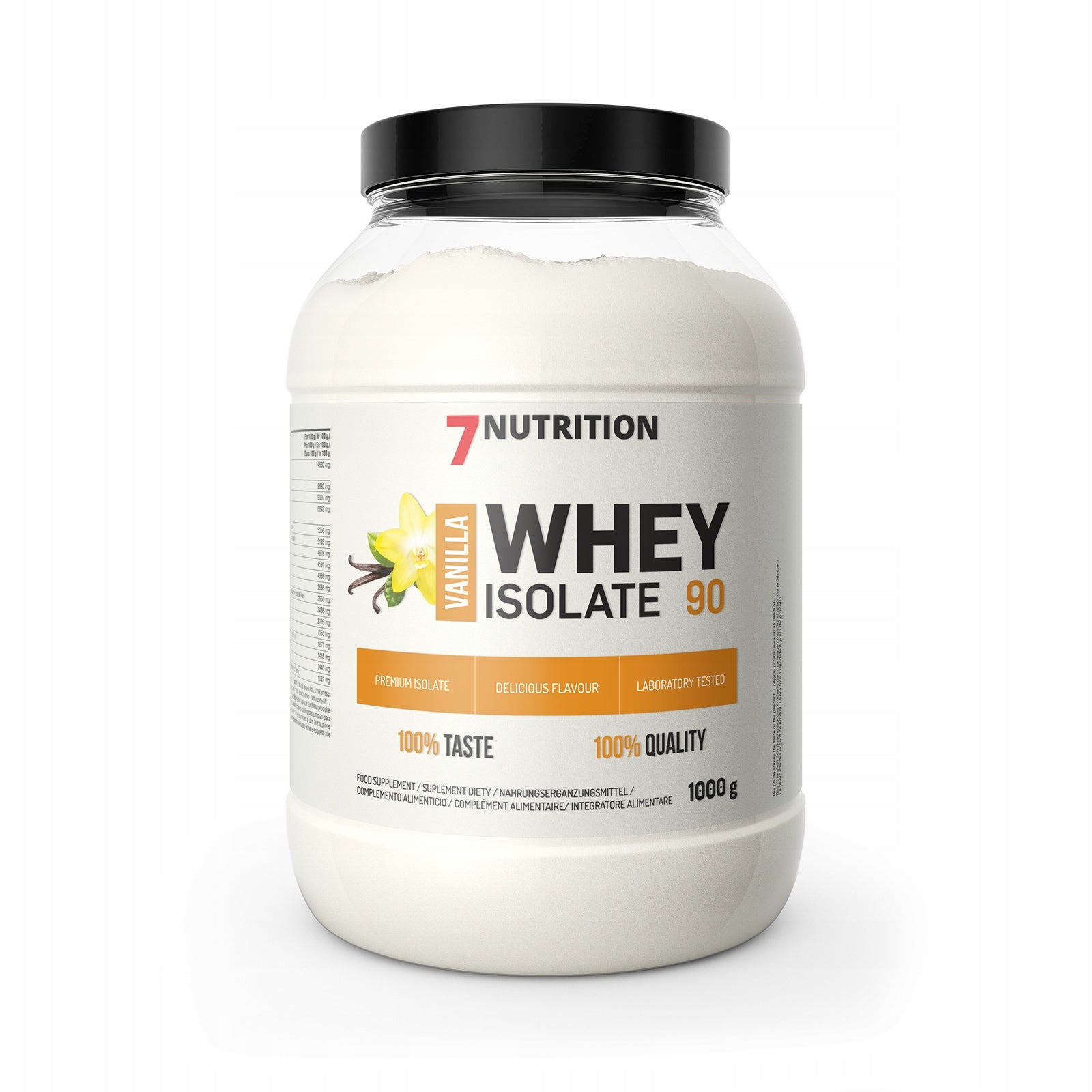 7Nutrition Whey Isolate WPI 90 Vanilla 1000 g Isolate Pure Protein Packaging status original