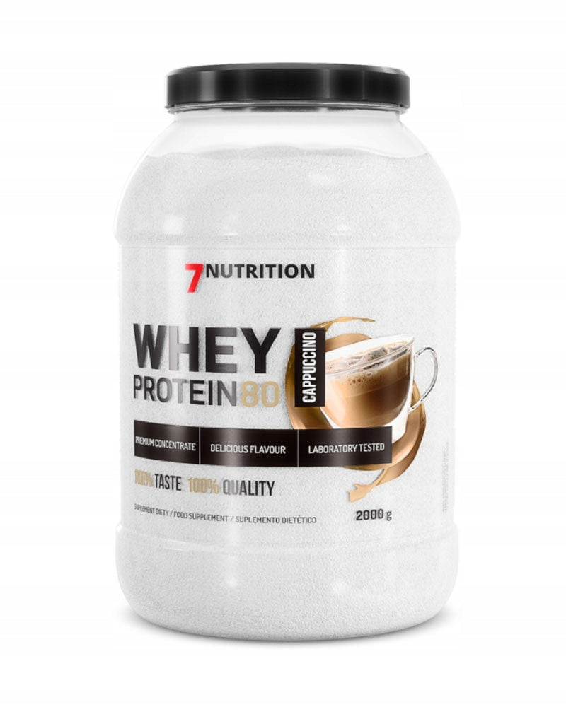 7Nutrition Whey Protein 80 2000g Whey Protein Concentrate WPC Cappucino Packaging status original