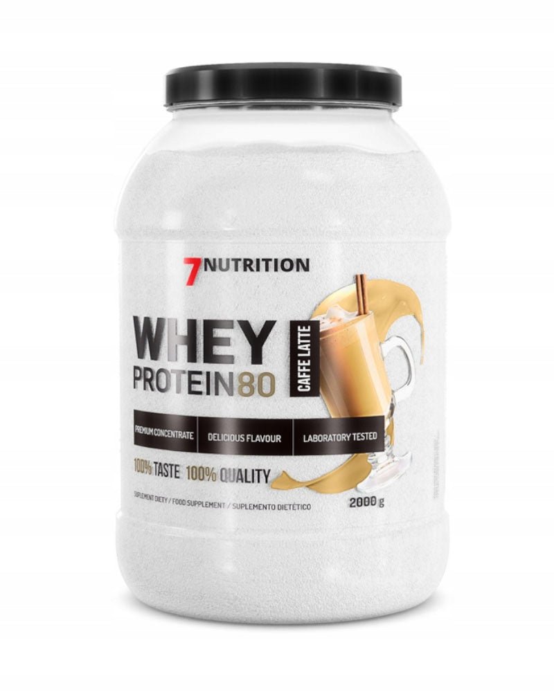 7Nutrition Whey Protein 80 2000g Whey Protein Concentrate WPC Latte Packaging status original