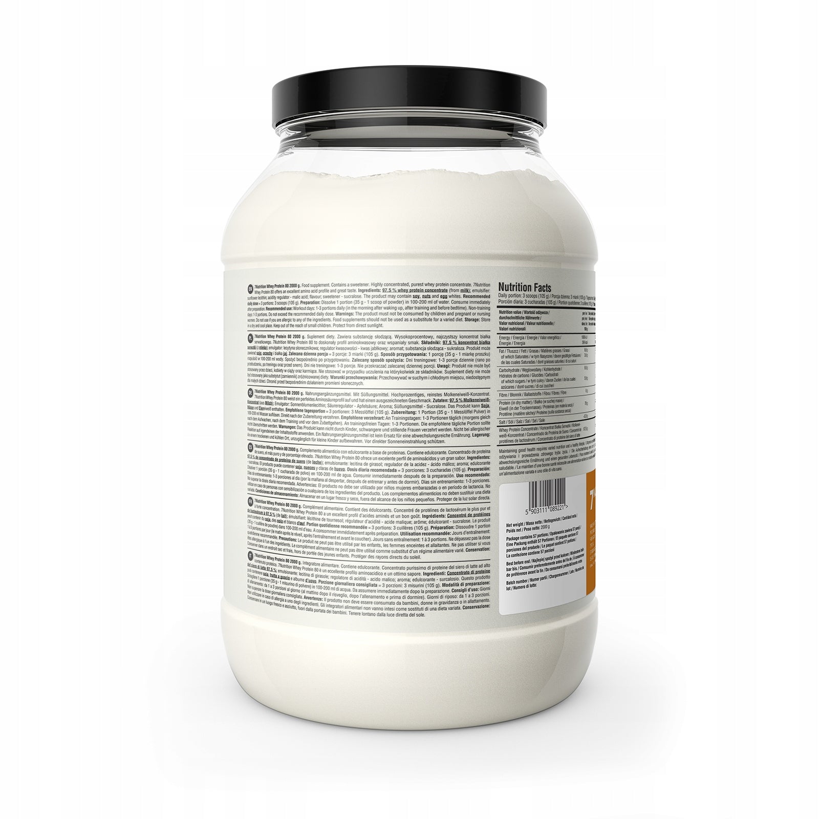 7Nutrition Whey Protein WPC 80 Vanilla Banana 2000 g Concentrate Protein Mass Expiration date not specified