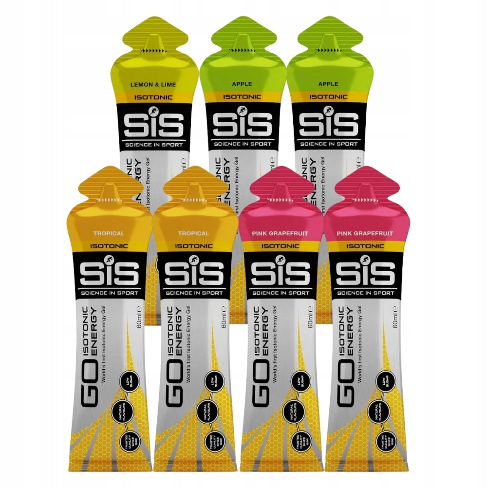 7x SIS GO ISOTONIC ENERGY GEL 60ml MIX ENERGY STRENGTH PERFORMANCE TRAINING