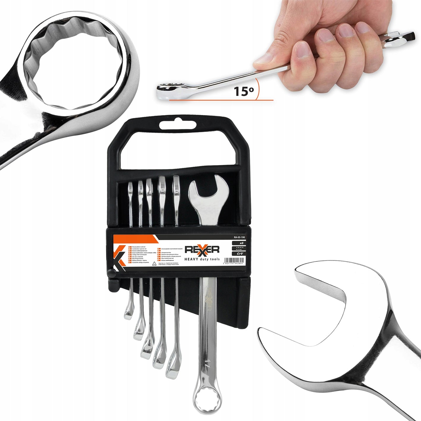 8-17 MM FLAT-EYE WRENCHES SET OF 6