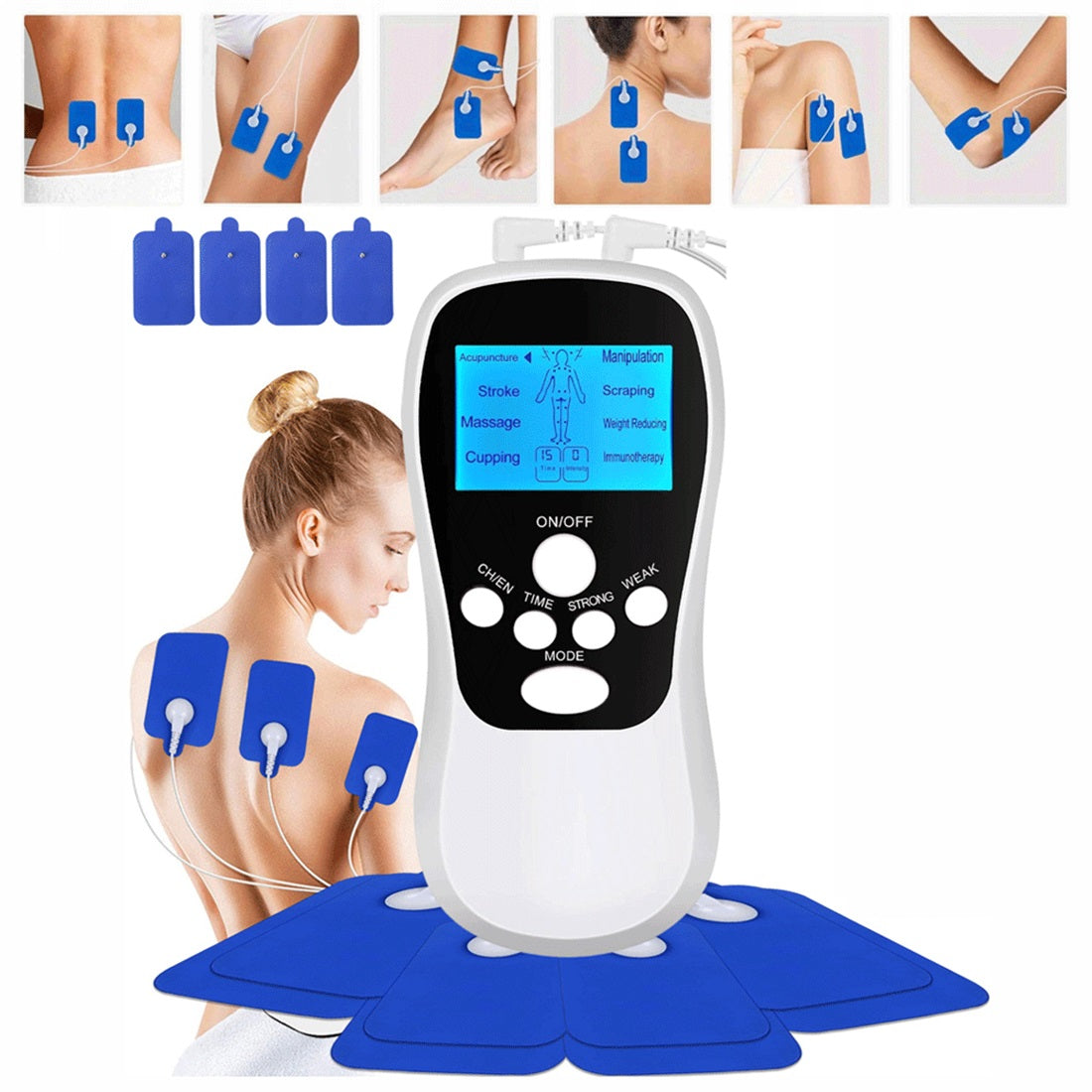 8 MODES ELECTRIC STIMULATOR 15 LEVELS FOR SENIORS WITH LCD