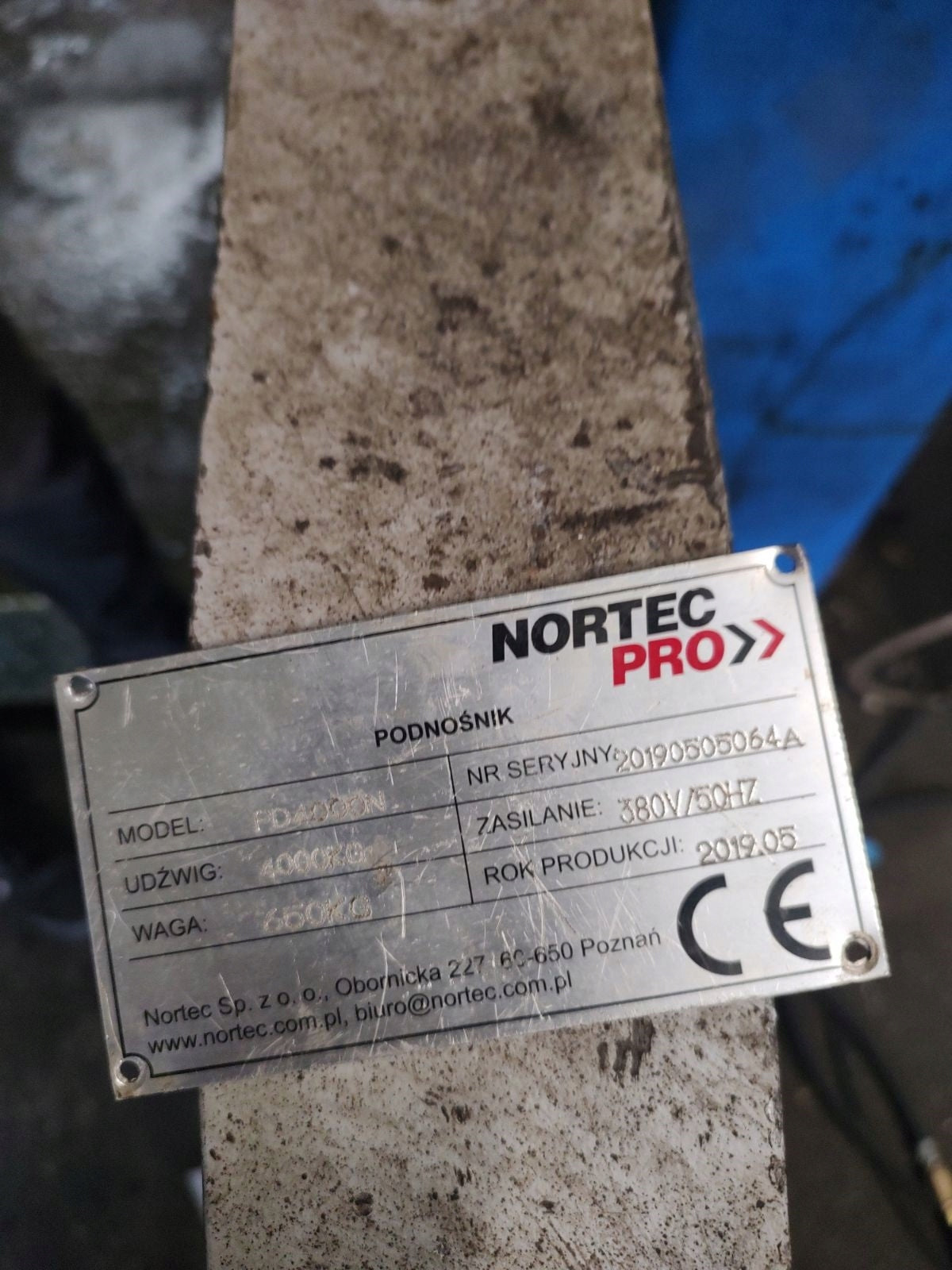 8 mm two-column lift rope for NORTEC PD4000N L-8710 Brand Castex