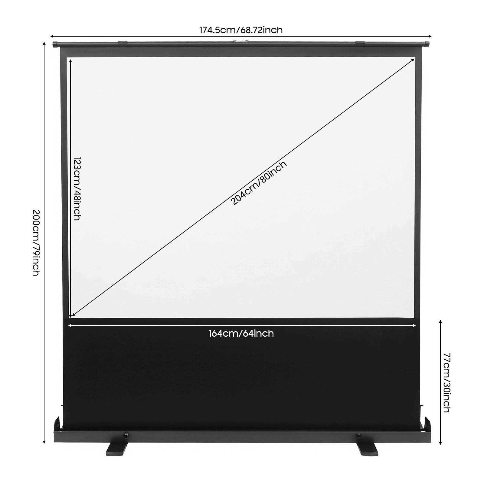 80 INCH PROJECTION SCREEN 4:3 FLOOR MOUNT PULL-UP PROJECTION DEVICE Manufacturer code 564848