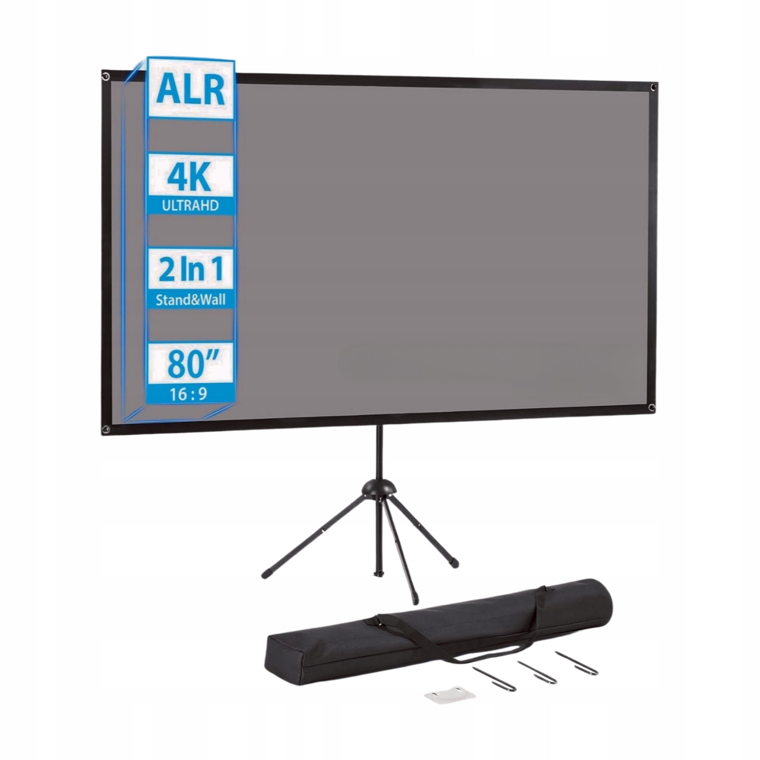 80 Inch 4K ULTRA HD ALR Projection Screen for HOME THEATER PORTABLE