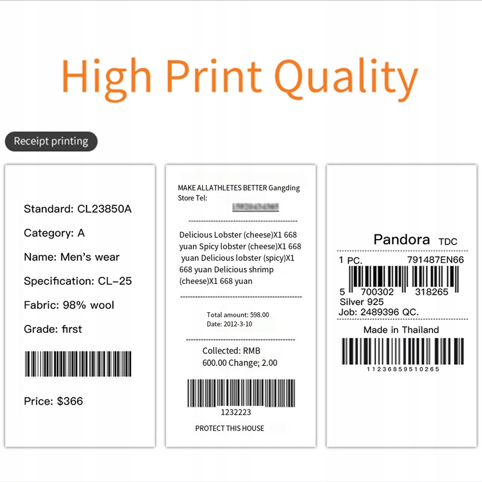 80 mm built-in thermal printer module with TTL+RS232+USB BG connections
