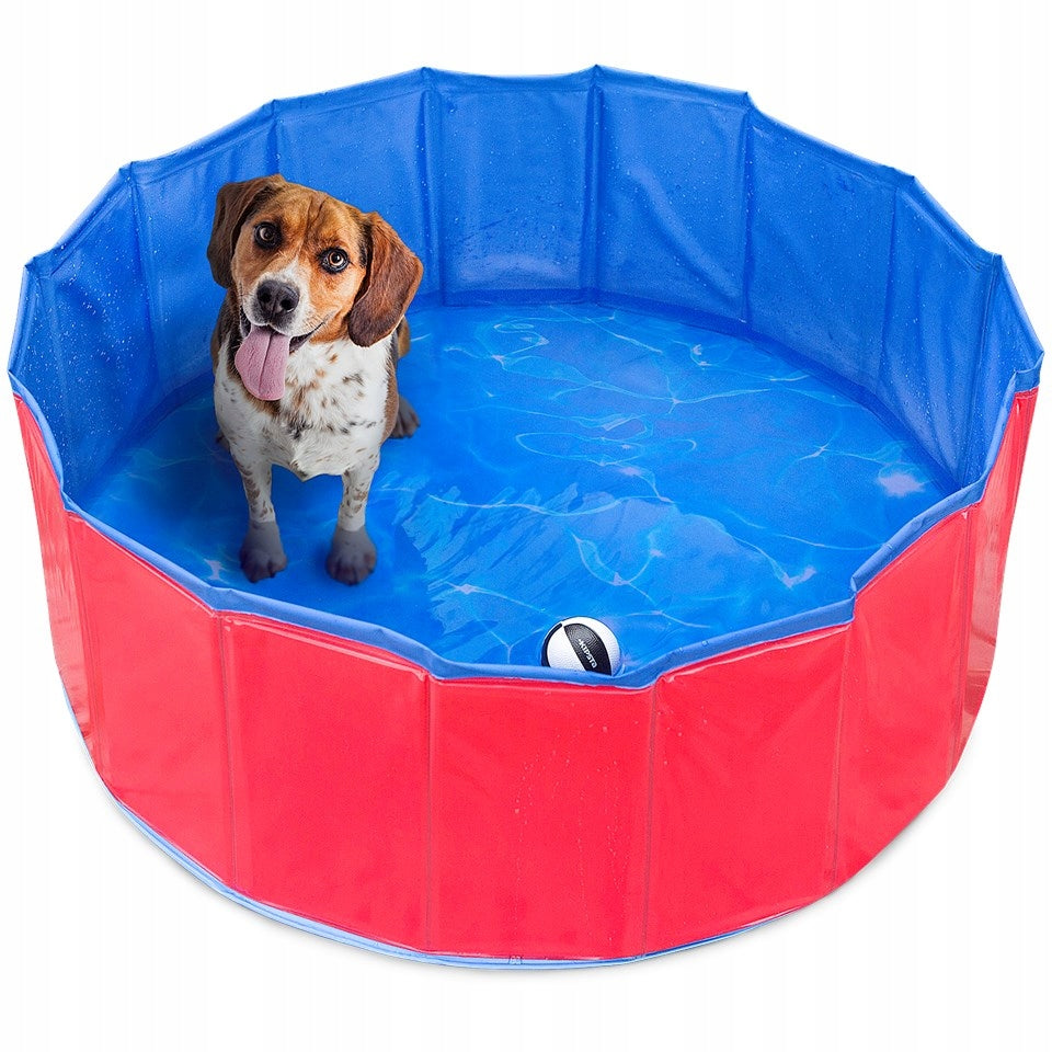80x30cm Dog Pool – Red, foldable, perfect for summer and all year round! Packaging status original
