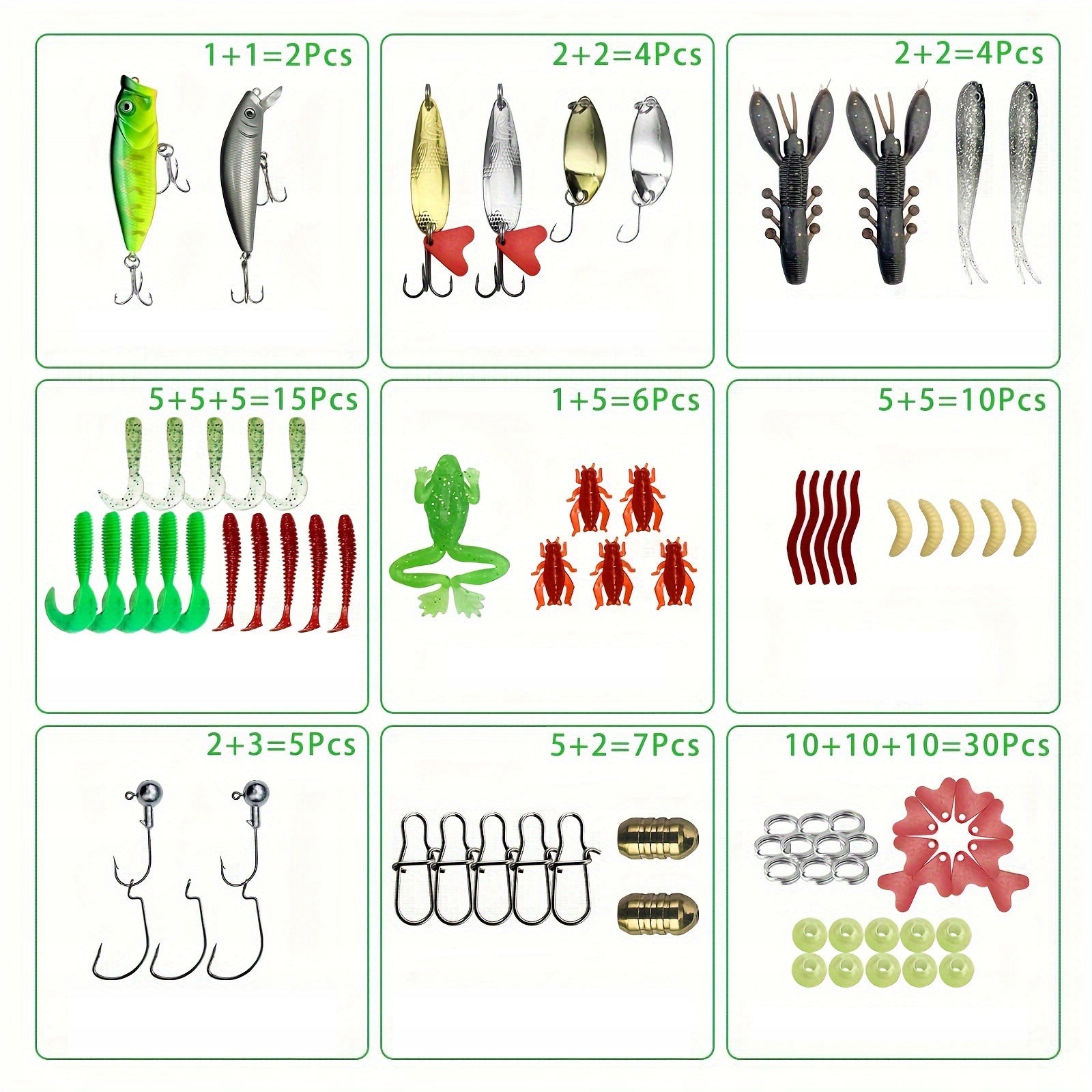 84x Set of Spinning Lures Wobblers Lures Rubber Spinners Brand no brand