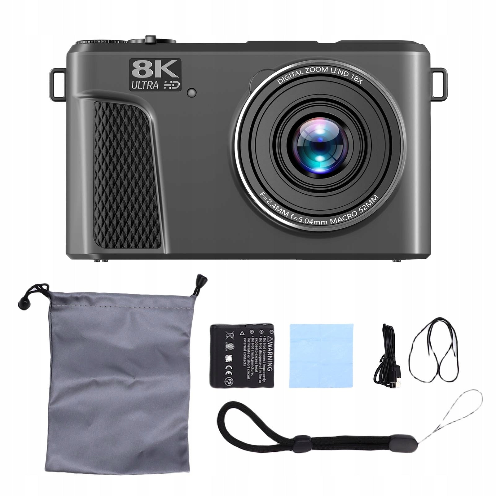 8K 88MP Digital Camera 18X Zoom Autofocus WiFi Travel with 3 KS Model 3778WLCU