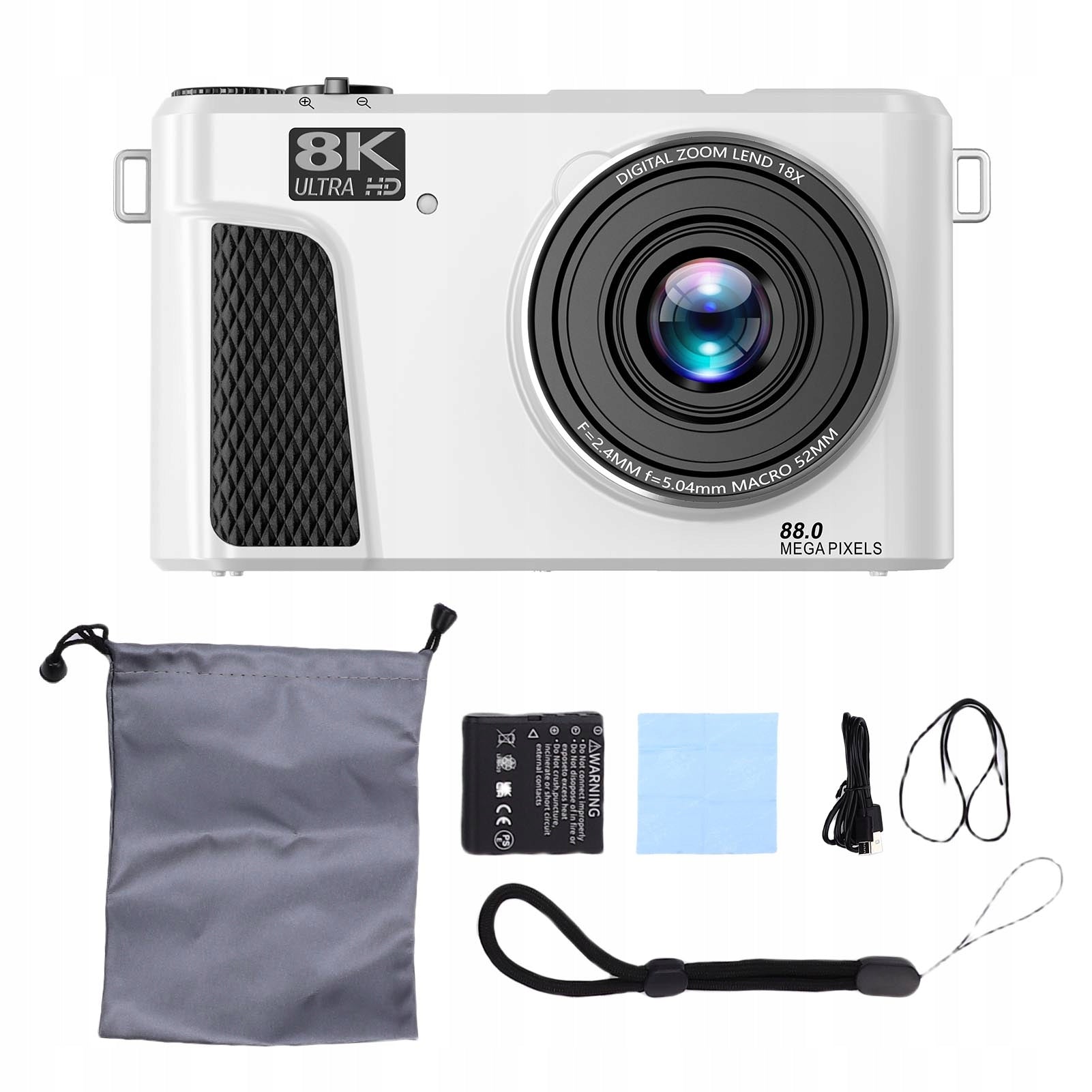 8K 88MP Digital Camera 18X Zoom Autofocus WiFi Travel with 3 RS