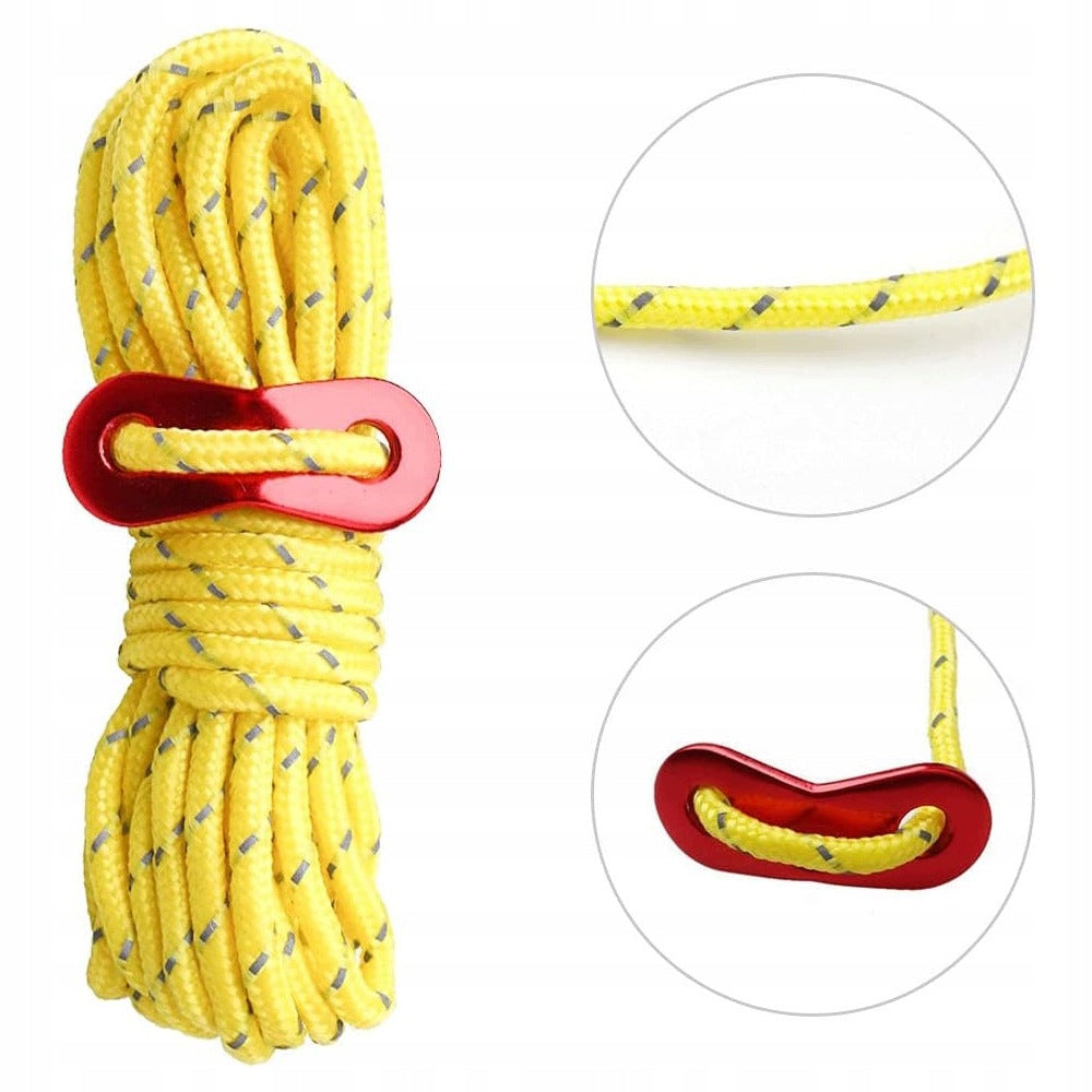 8PCS 5MM REFLECTIVE CAMPING ROPE ADJUSTABLE FOR CANOPY TENT AND AWNING Packaging status original