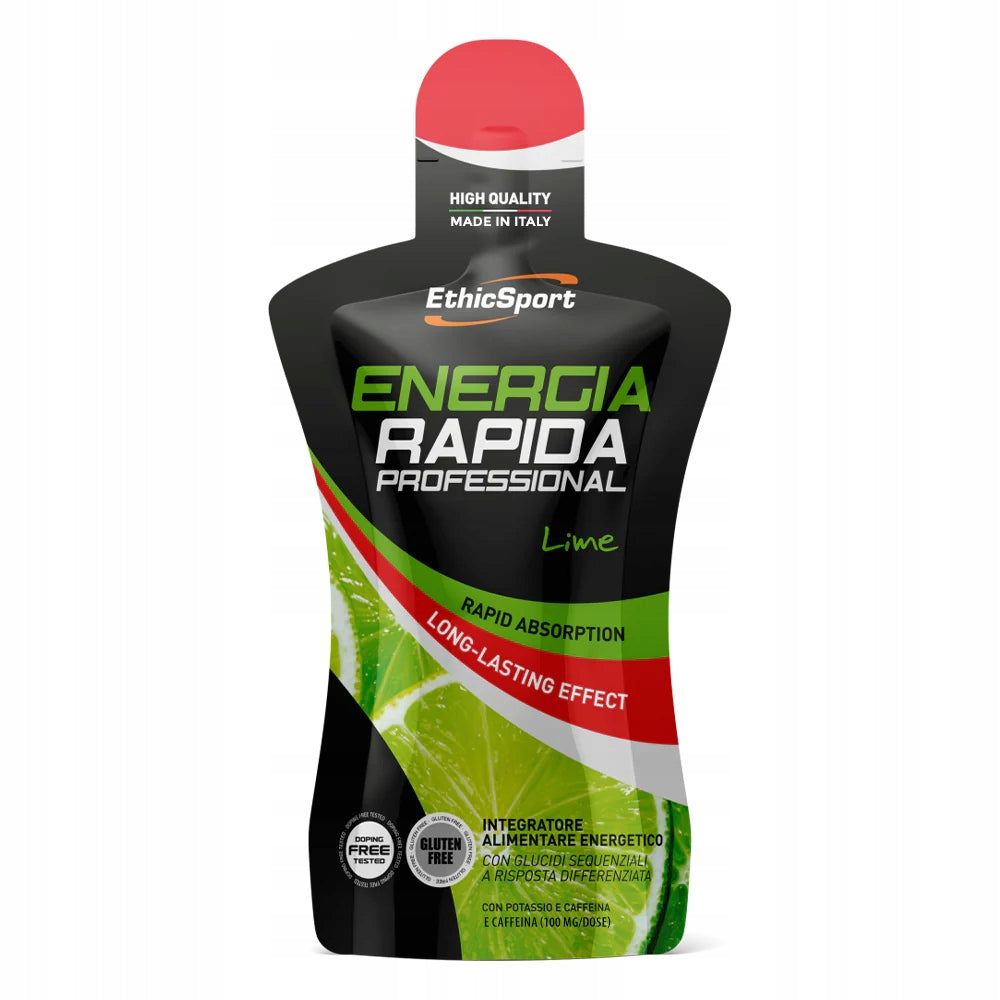 8X ENERGY RAPIDA ENERGY GEL ETHICSPORT CAFFEINE CARBOHYDRATES LIME Packaging status original