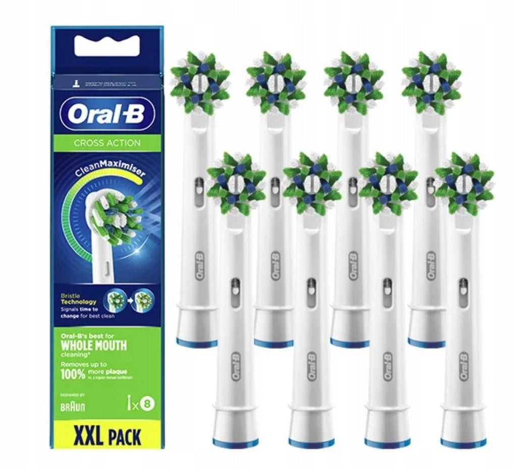 8X ORAL-B Braun EB50 CROSS ACTION TIPS FOR ELECTRIC TOOTHBRUSH