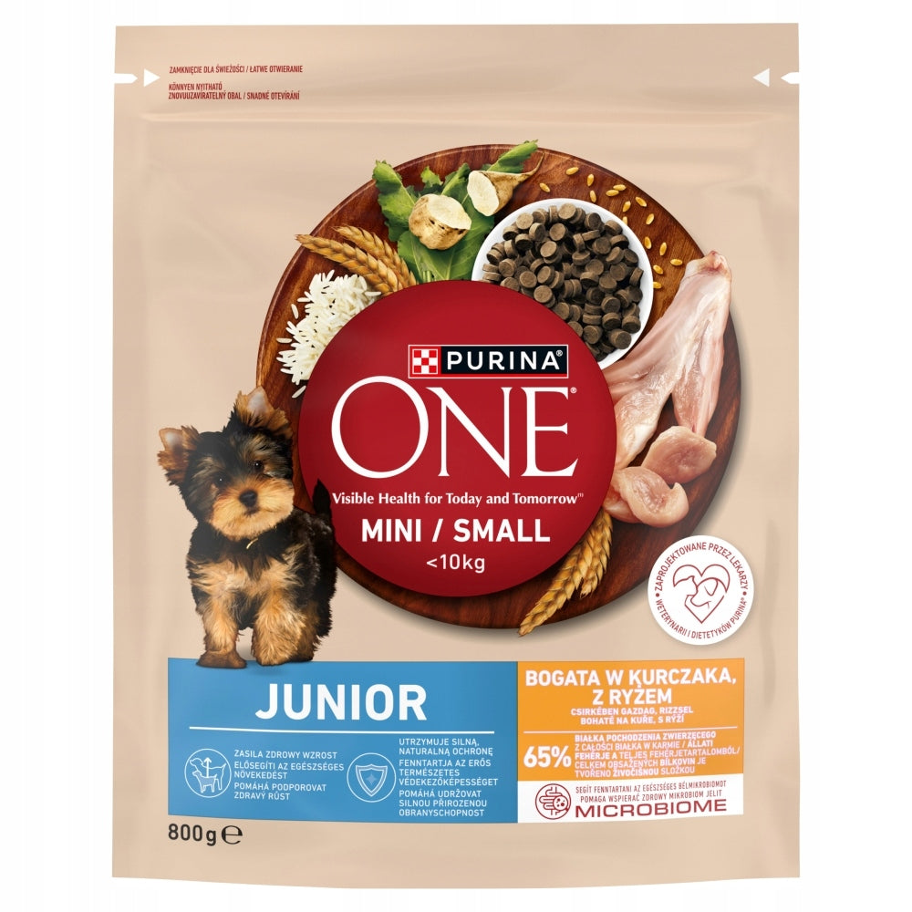 8X PUPPY FOOD PURINA ONE MINI - RICH IN CHICKEN AND RICE, 800G Manufacturer code 8445290113979