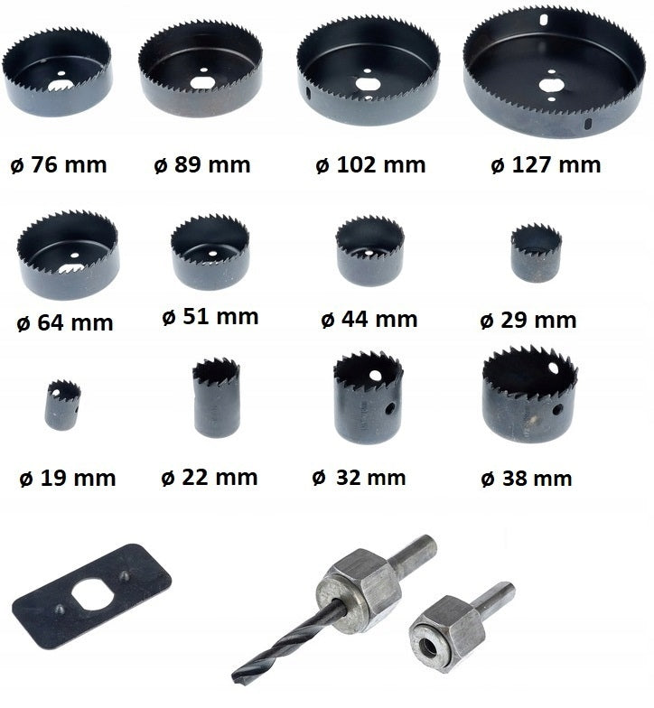 Foraminiferų rinkinys, 16 vnt., 19–127 mm, medžio frezoms