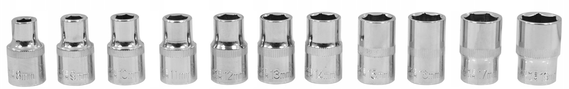Raktų galvučių rinkinys su terkšle, 1/2", 19 dalių, 72 dantų