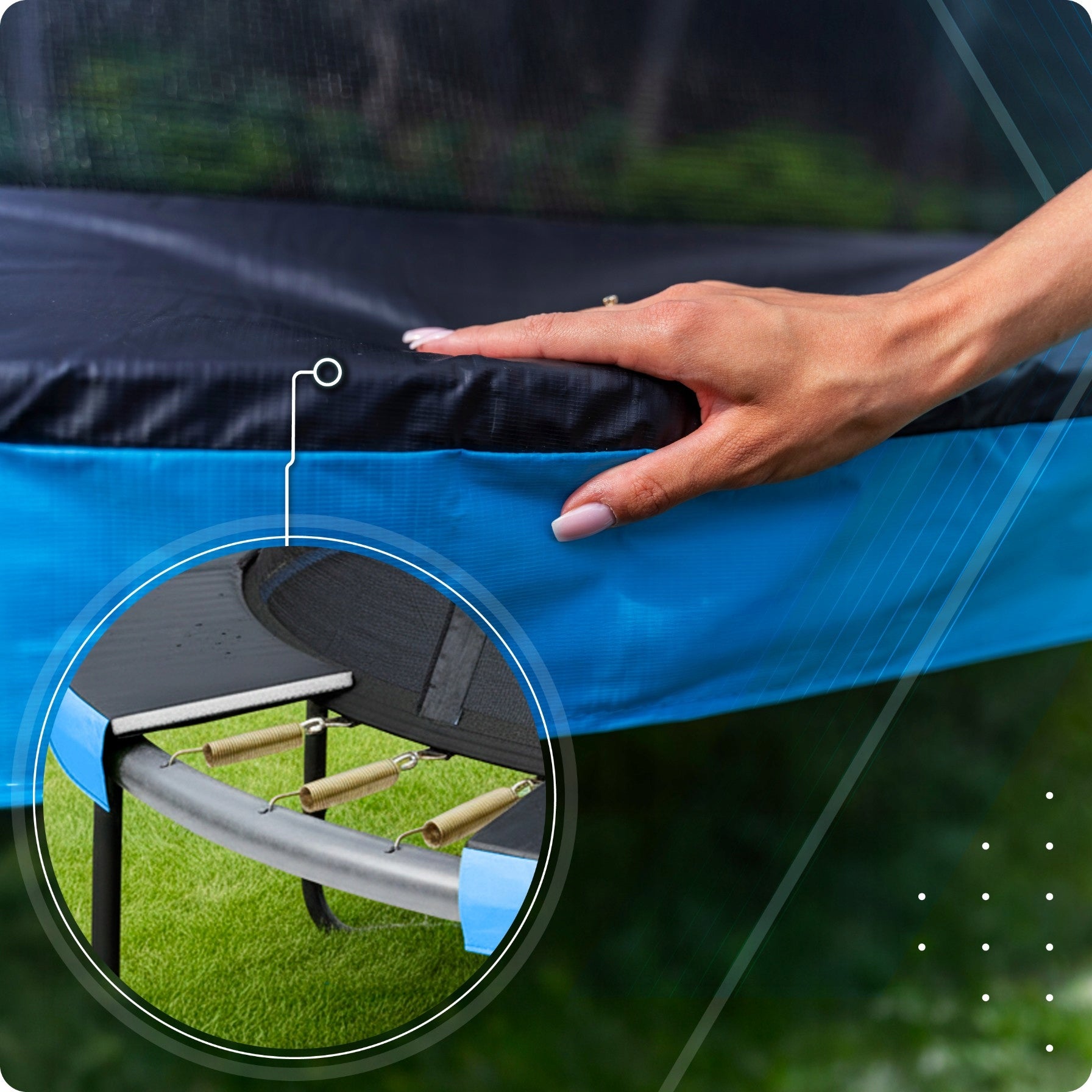 8ft 244CM Garden Trampoline Durable Jumping Batut with Mesh Thunder Number of springs/ropes 48