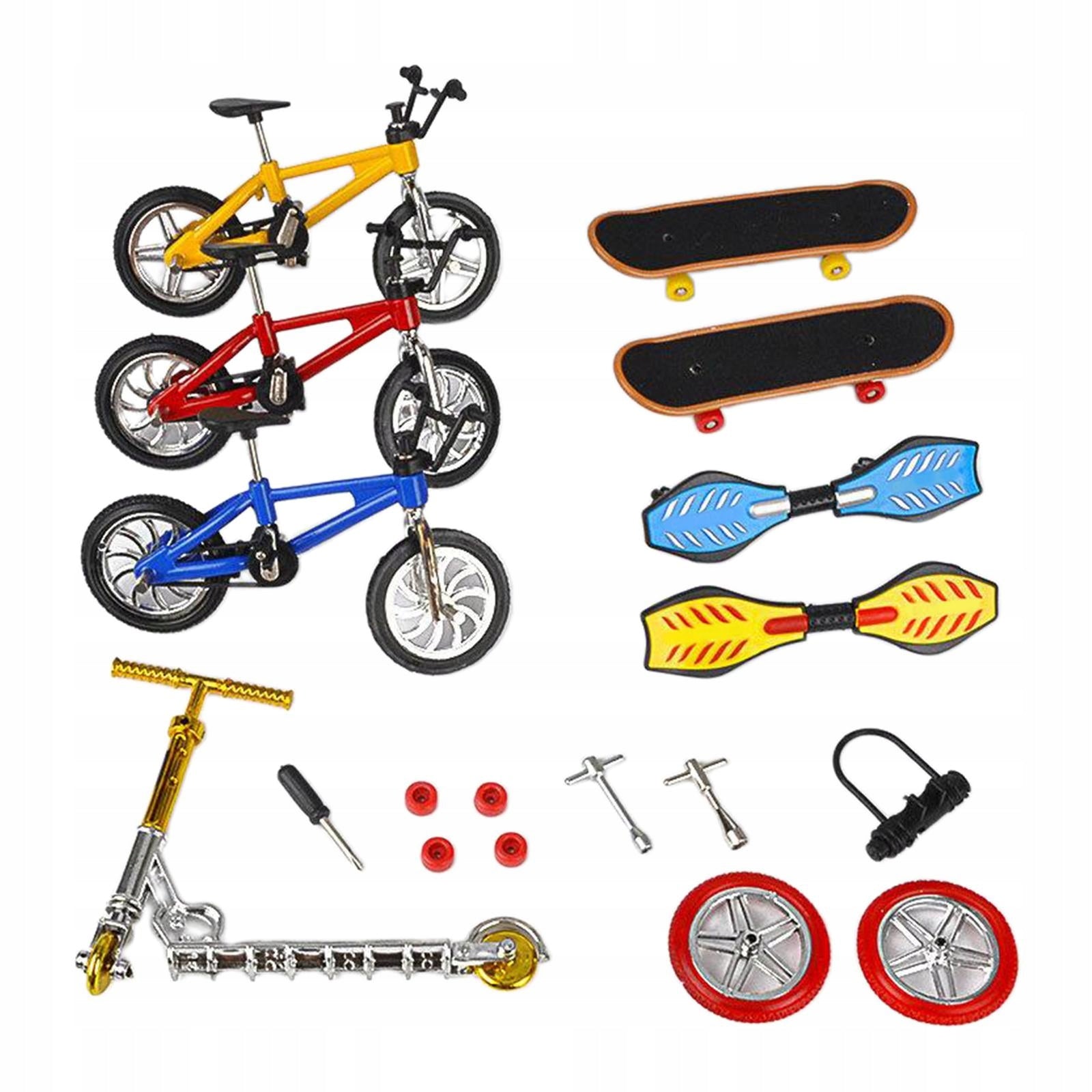 8pcs Finger Toy Set: Miniature Skateboards, Bike, Mini Scooter, Swing Board Brand no brand