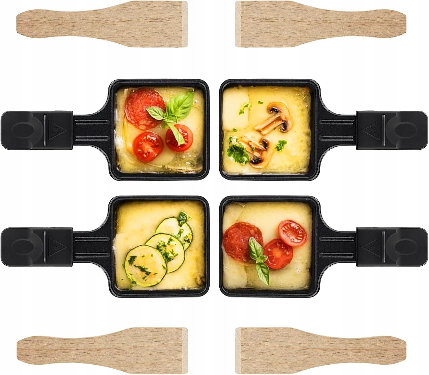 8x AKCESORIA FOR GRILL RACLETTE FONDUE PANS CHEESE SPATULAS