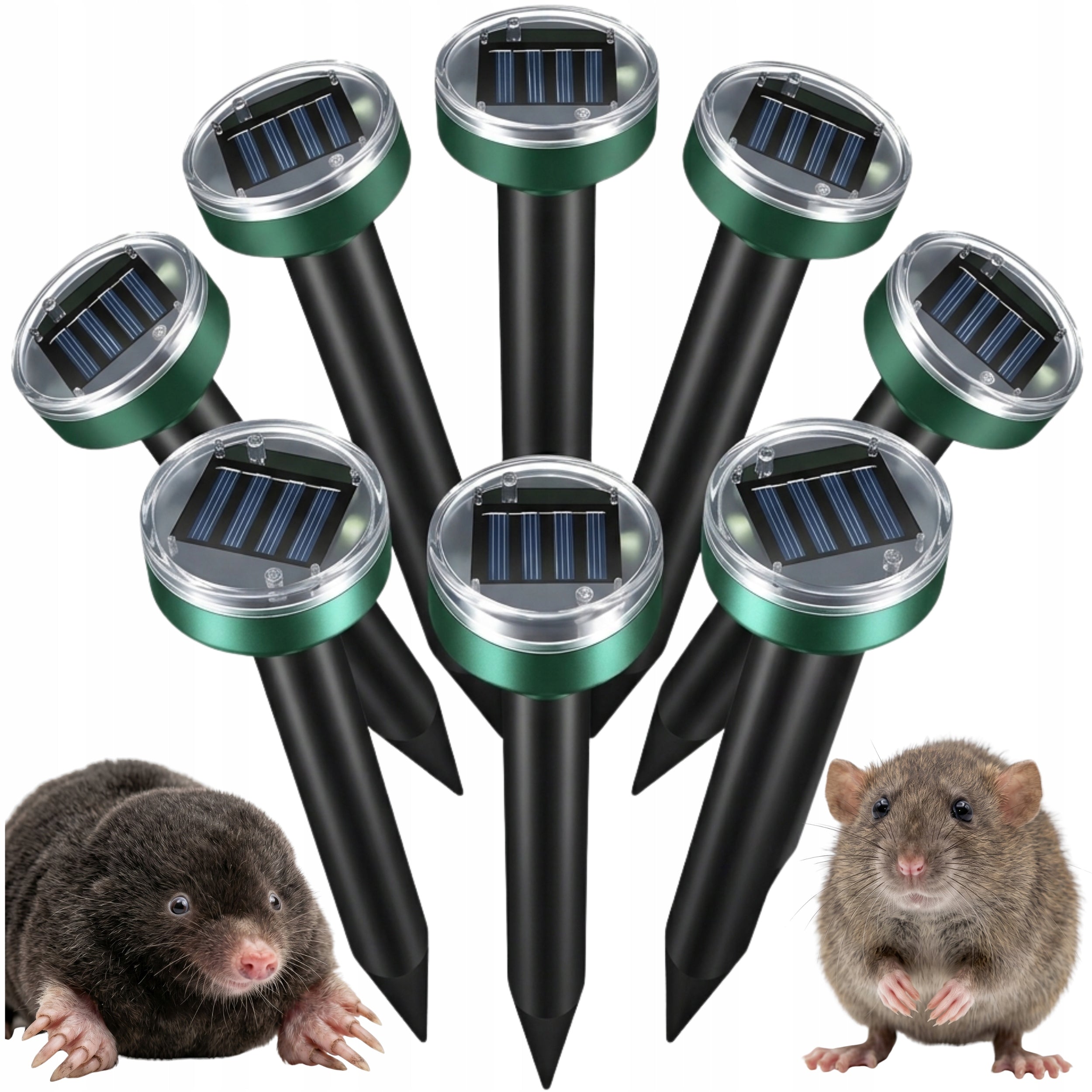 8x MOUSE MOLE REPELLENT RODENTS SOLAR POWERFUL MOLE REPELLENT