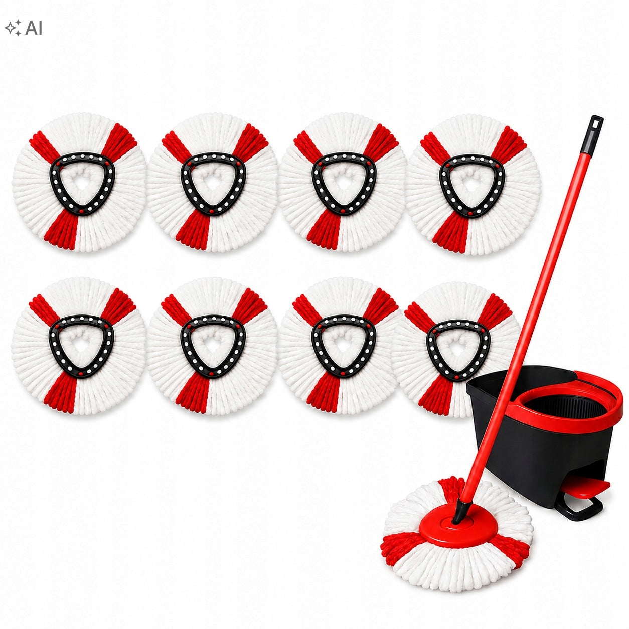 8x VILEDA TURBO ROTARY MOP CARTRIDGE SPARE MEGA ABSORBENT TIP