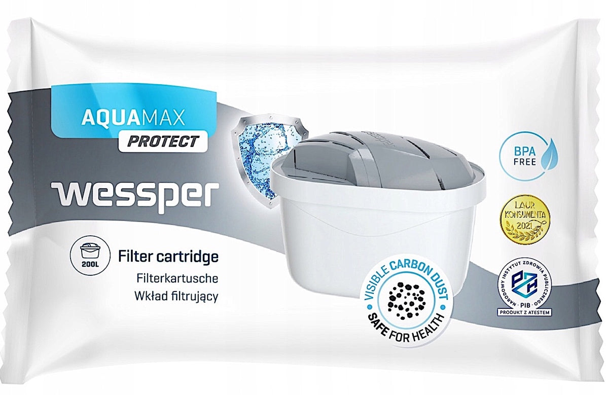 8x WESSPER AQUAMAX PROTECT FILTER for HARD WATER FOR BRITA DAFI JUG Manufacturer code 8x Filtr AquaMax PROTECT WES003 do dzbanków