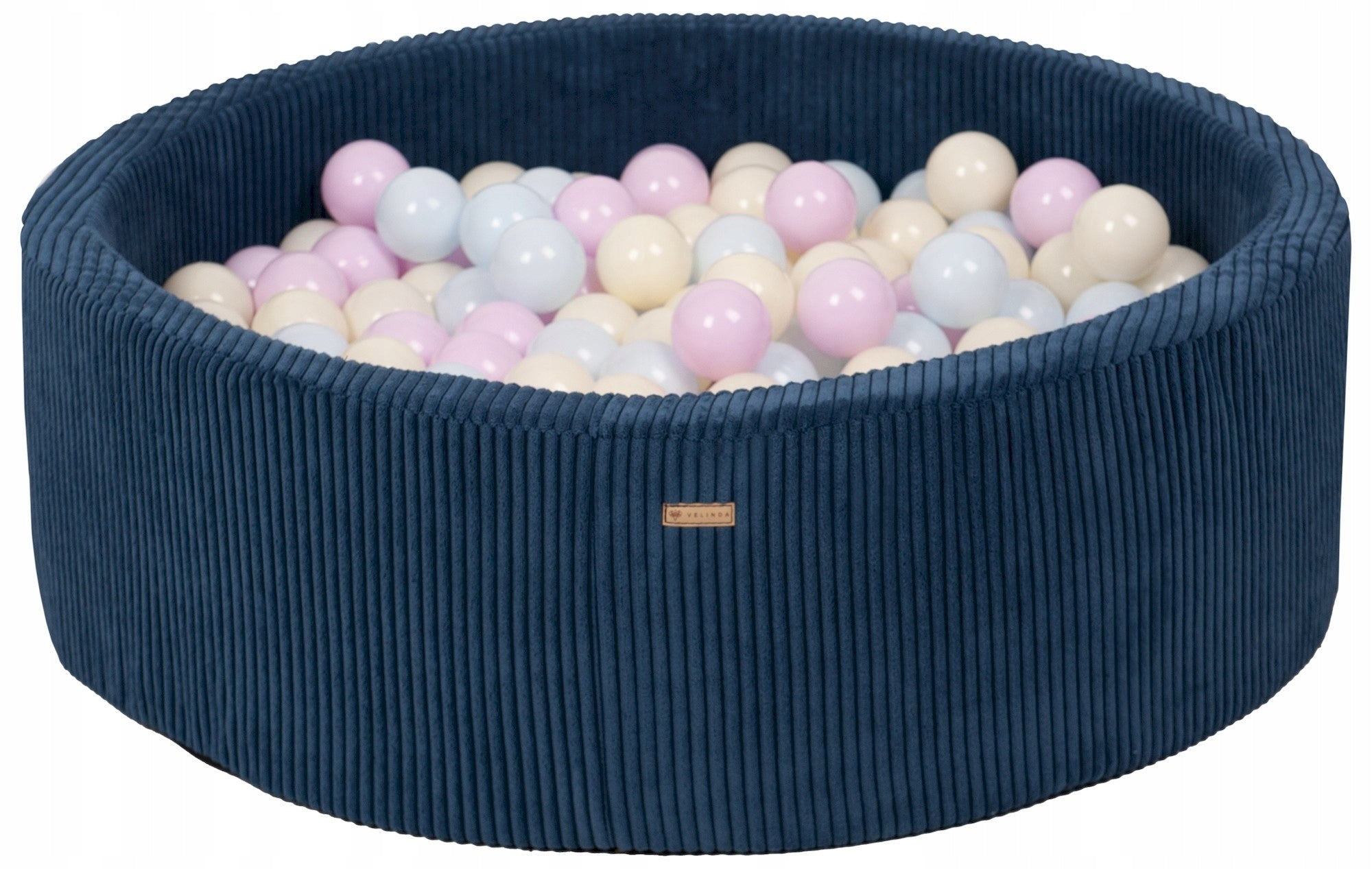 90 cm Corduroy Dry Pool with 300 Balls - Navy Blue/Pastel