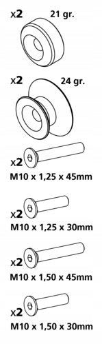90341 Motorcycle stand roller set - 10 mm gold () Manufacturer Lampa