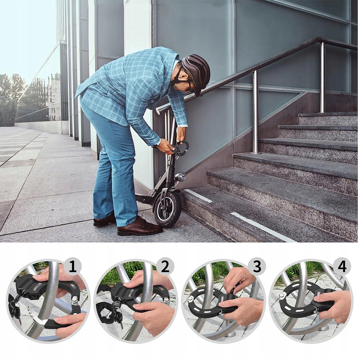 90cm Electric Scooter Handcuff Clasp for Bicycles and Scooters Length 90 cm