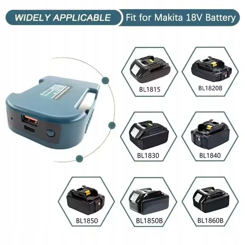 Adapteris Makita 18V akumuliatoriams su greitu USB-C įkrovimu