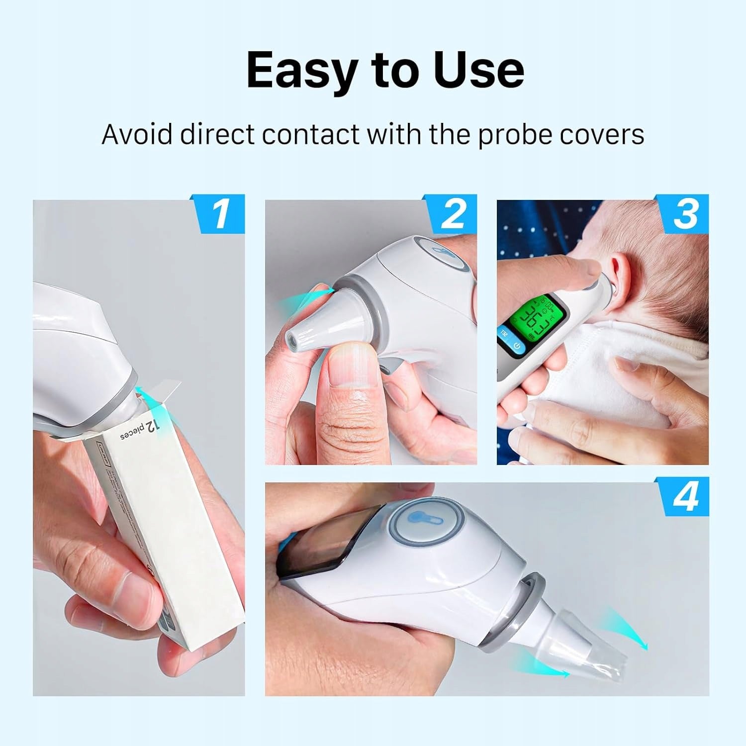 96 interchangeable protective caps for the DET-1015 ear thermometer Medical device no