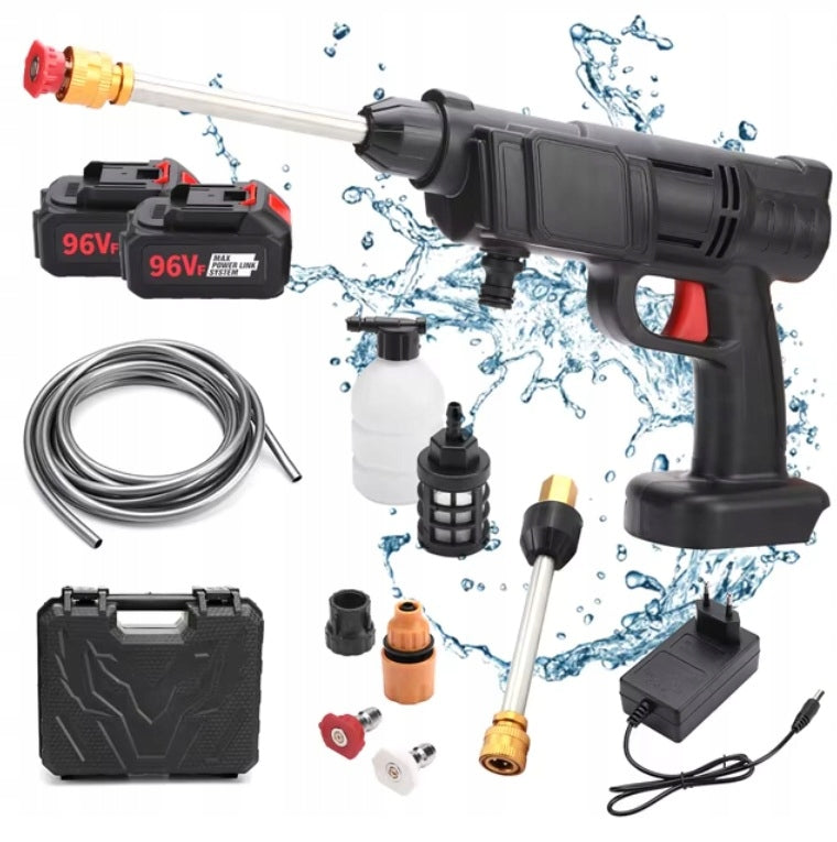 96V CORDLESS PRESSURE WASHER MULTIFUNCTION SET + 2 BATTERIES Packaging status original