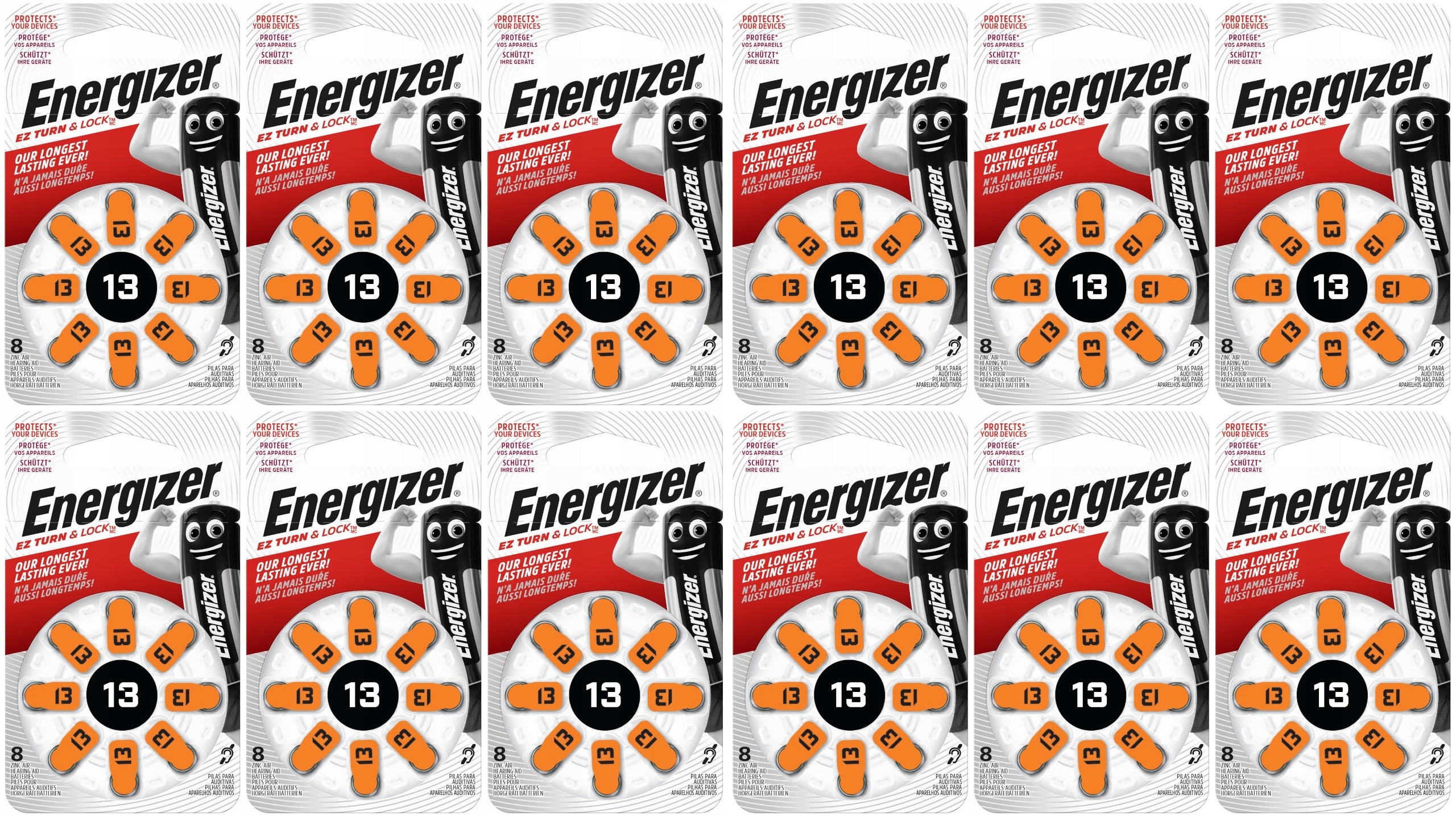 96x Battery ENERGIZER Hearing 13 PR48 Zinc 1,4V