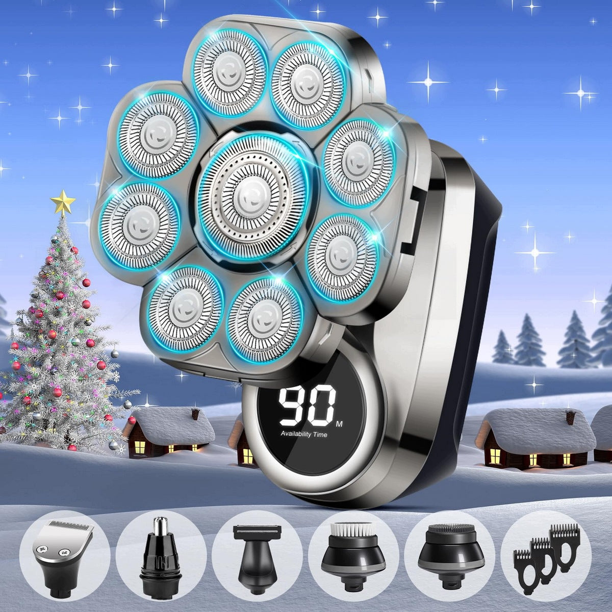 9D 6IN1 ELECTRIC SHAVER WITH USB AND LED CHARGING Type head