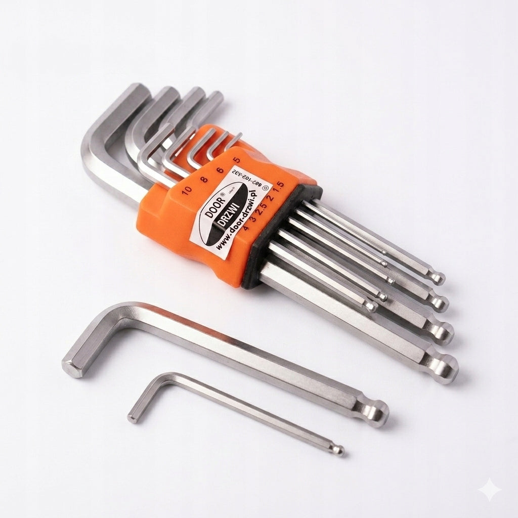 9EL HEX Long Allen Wrenches with Ball DOORTOOLS Packaging status original