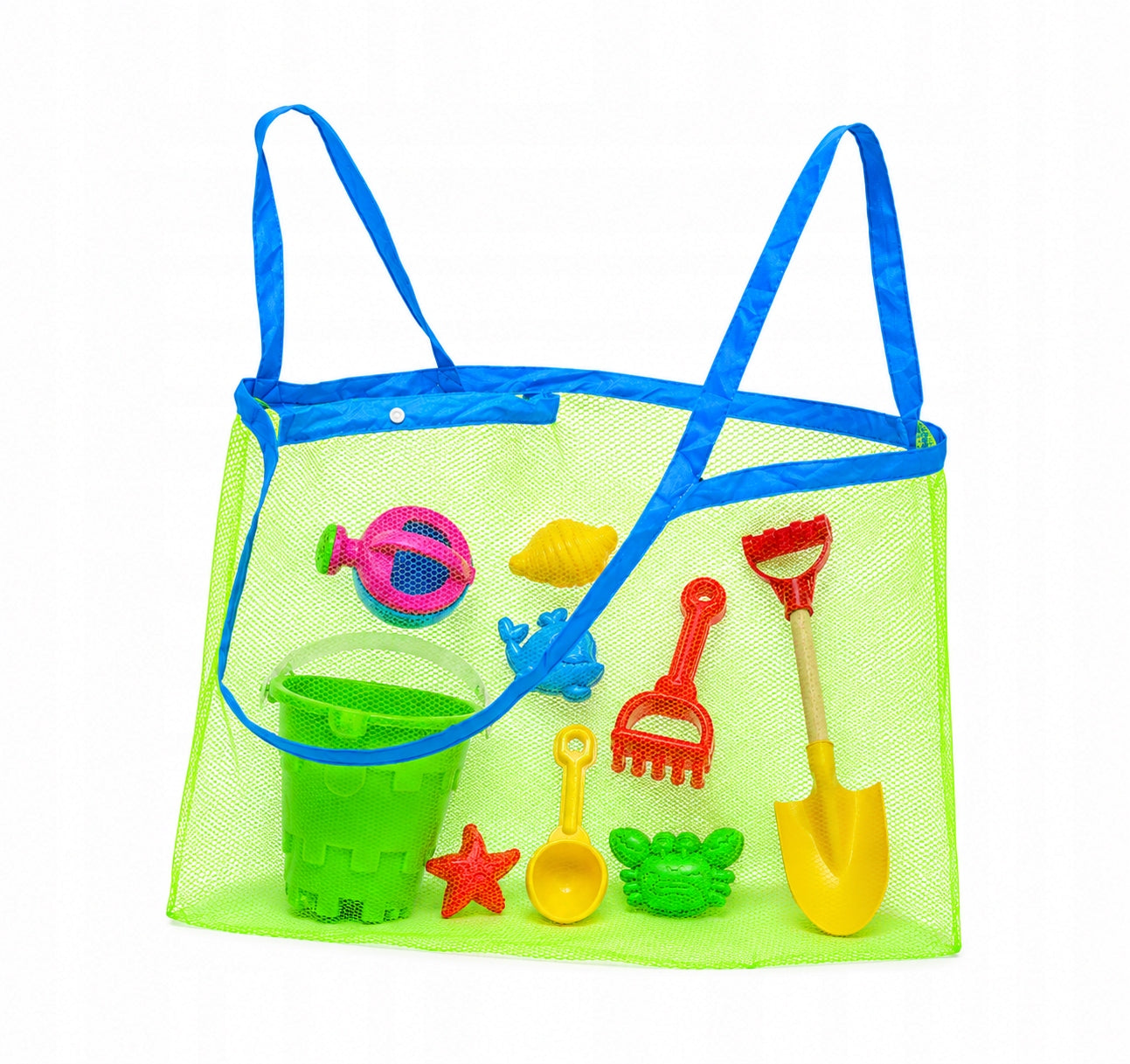 9EL SAND TOY SET +LARGE BAG MESH FOR KIDS BEACH TOYS Packaging status original