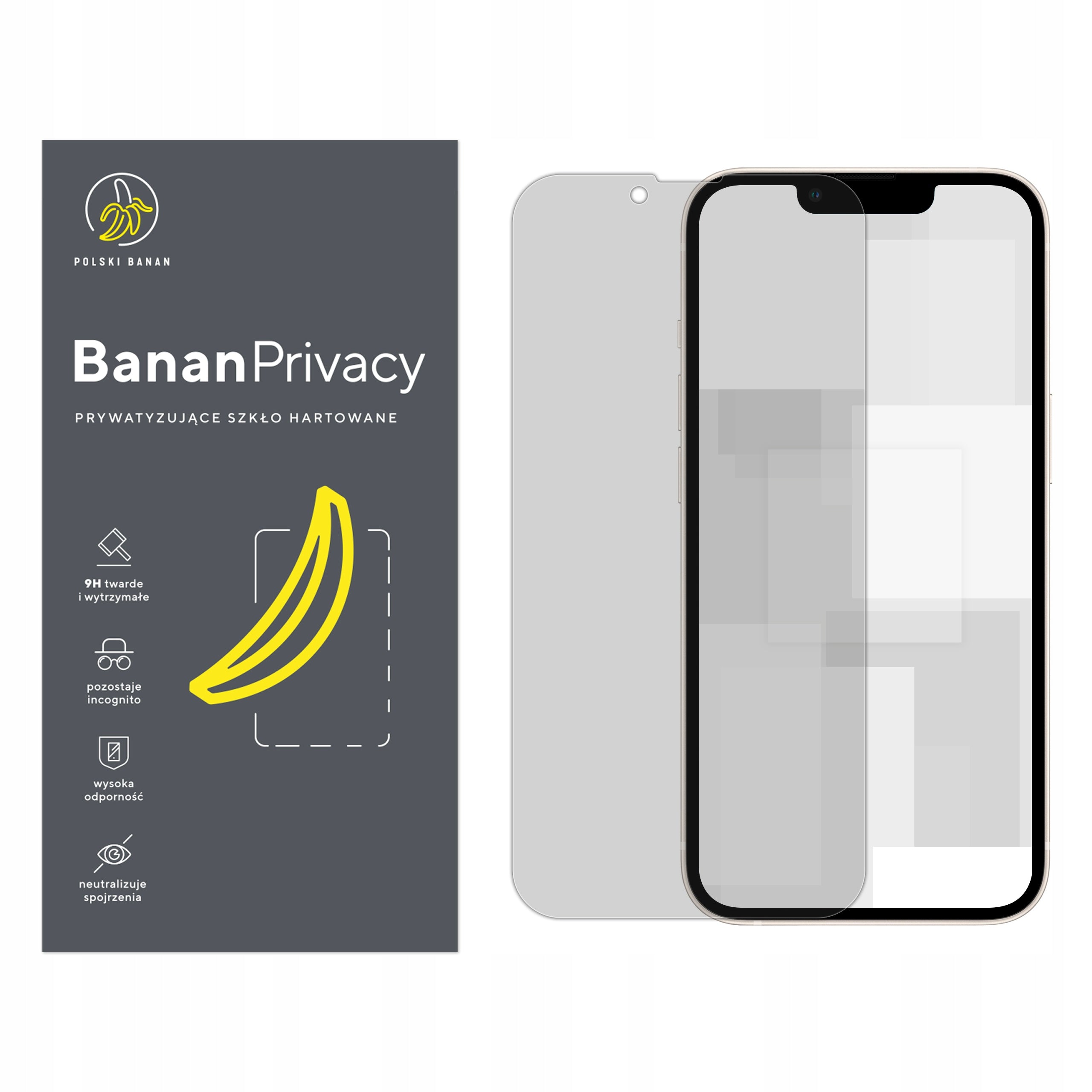 9H BananPrivacy Tempered Glass for Apple iPhone 14 Manufacturer Polski Banan