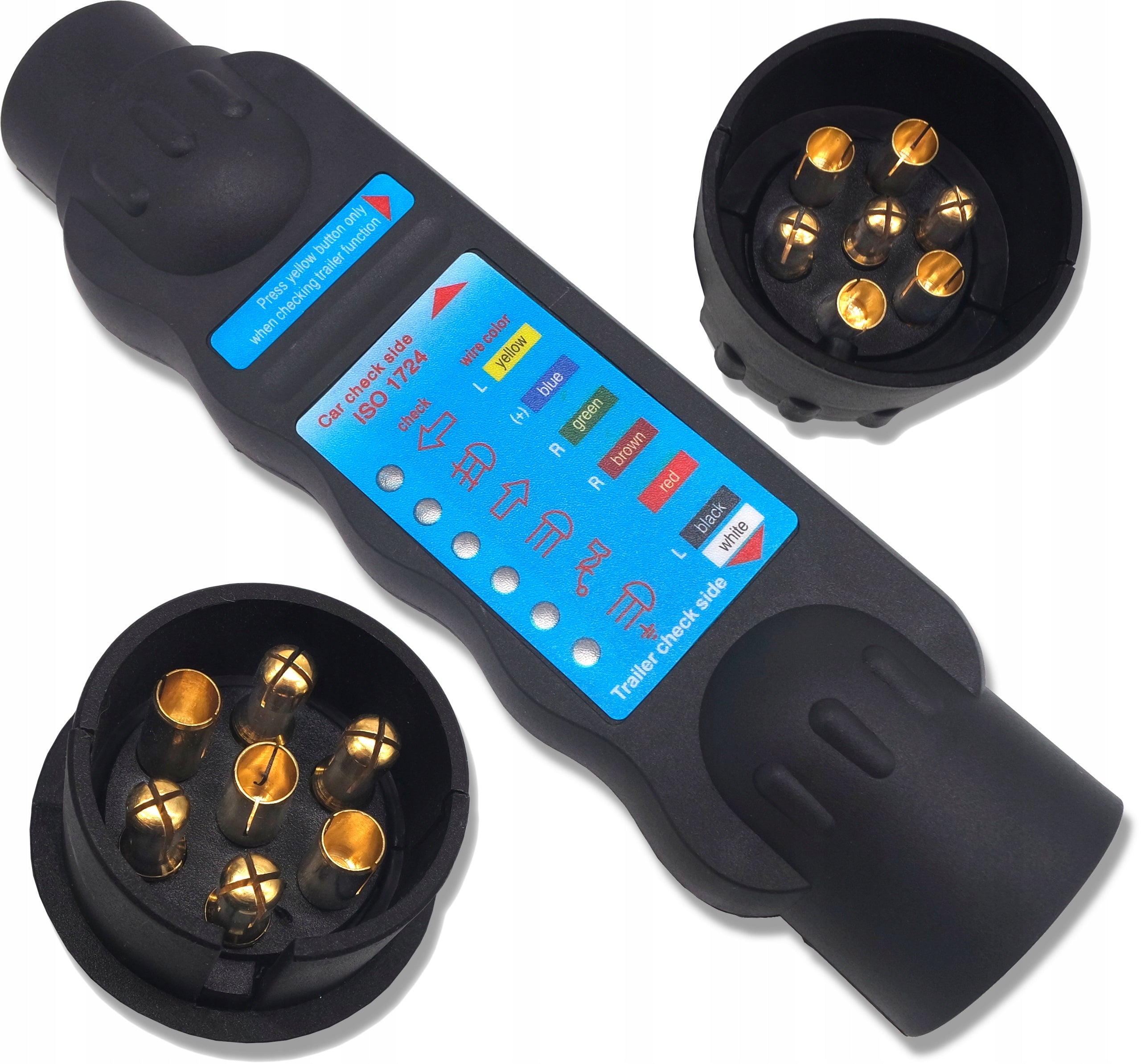 9V 7 PIN HOOK TRAILER PLUG SOCKET TESTER