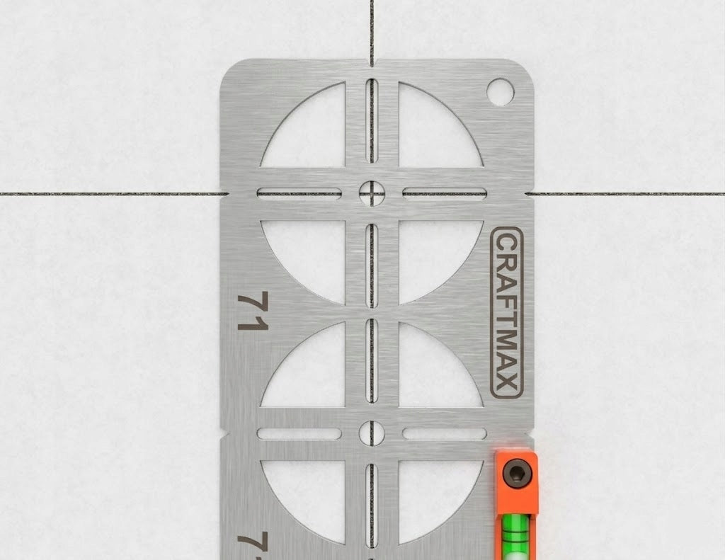 Šablonas elektrinėms dėžutėms Ø68, 71 mm atstumas, 5 vietos, INOX