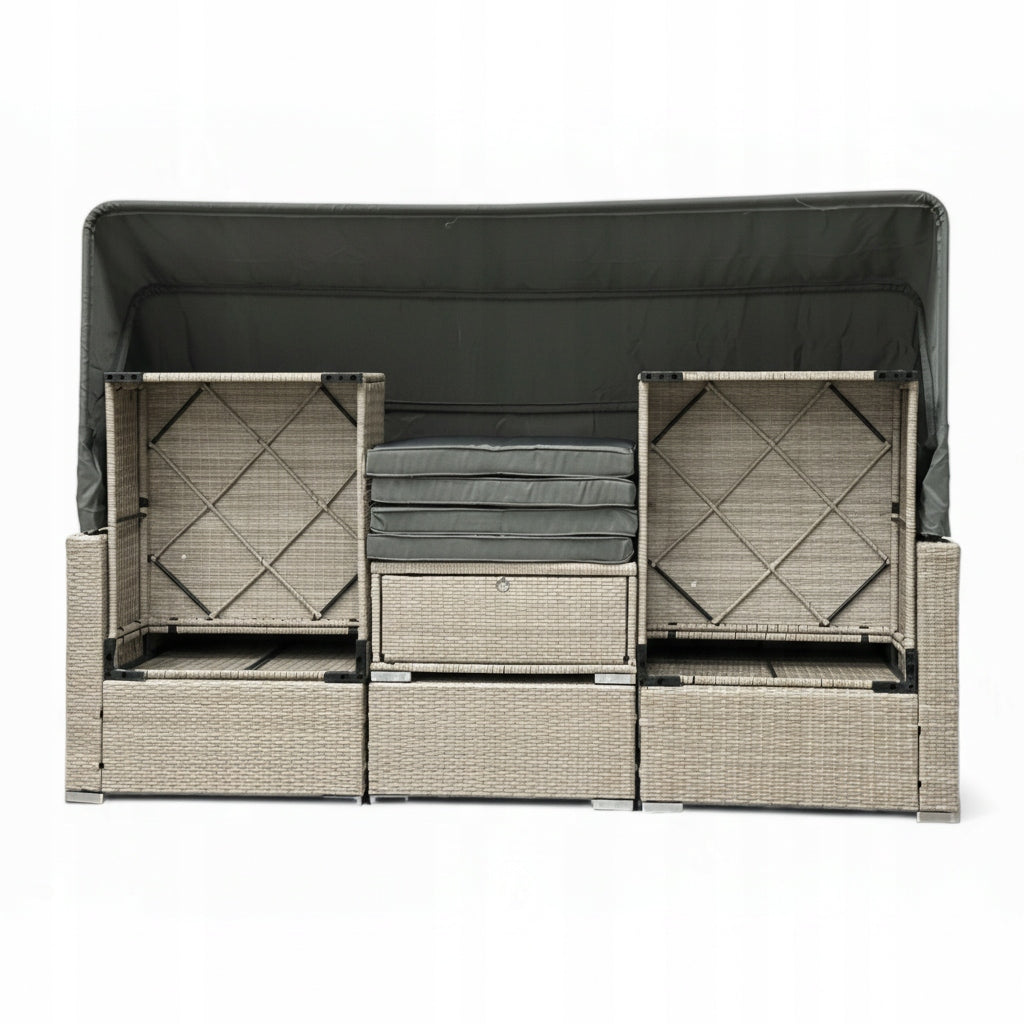 Sodo baldų komplektas SFS0101 MTG, šviesiai ruda kampinė sofa